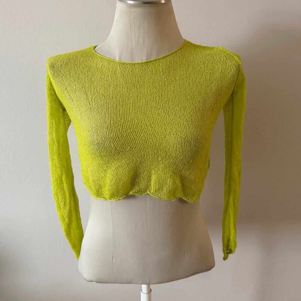 NWT Tiger Mist Light Green Mesh Blouse Sz S Festival Party Going Out St Patrick